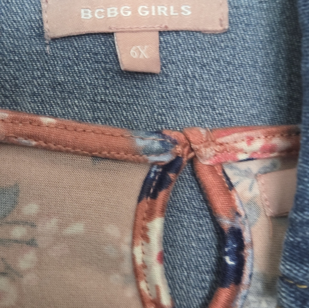 BCBG Denim Jacket with Floral Dress Set Sz 6X - Picture 5 of 12
